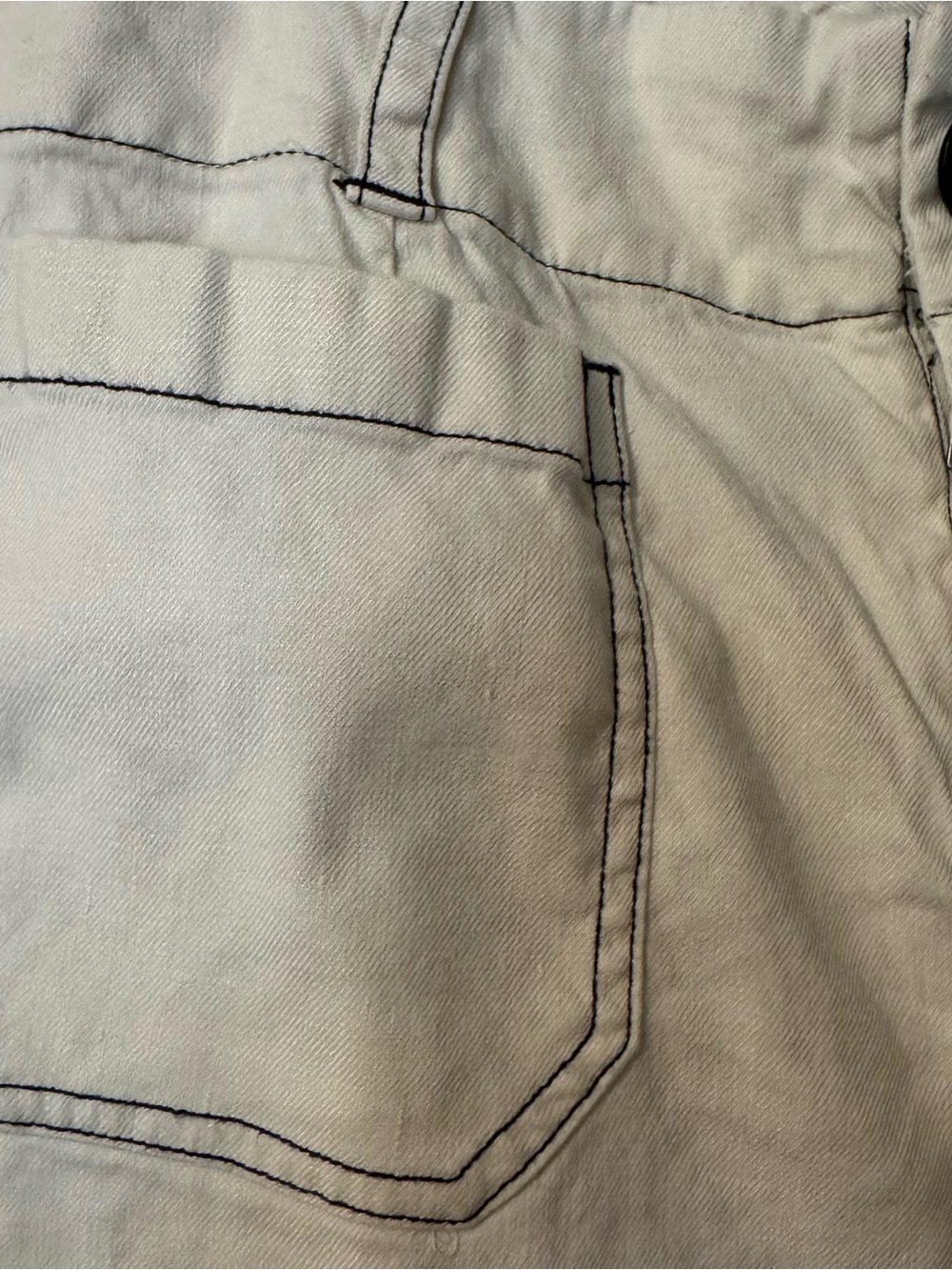 Maeve The Collette Cream Pants with Dark Contrast Stitching - Picture 4 of 9
